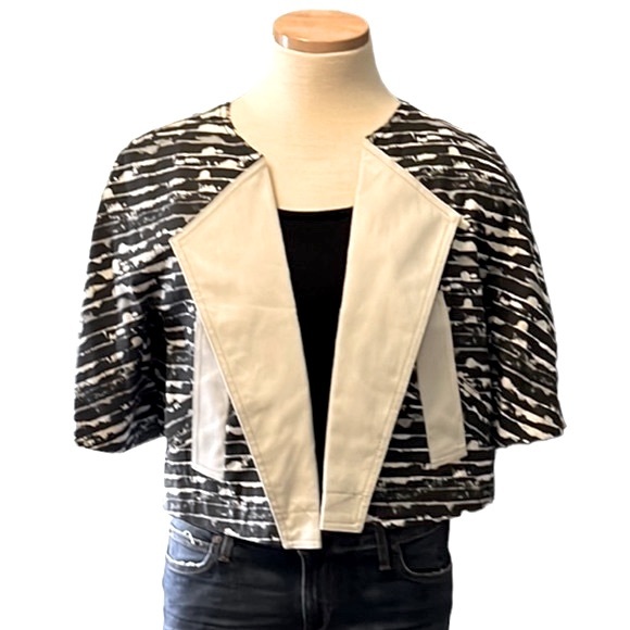 Marc by Marc Jacobs Cropped Print Blazer Jacket, Small - Picture 2 of 14